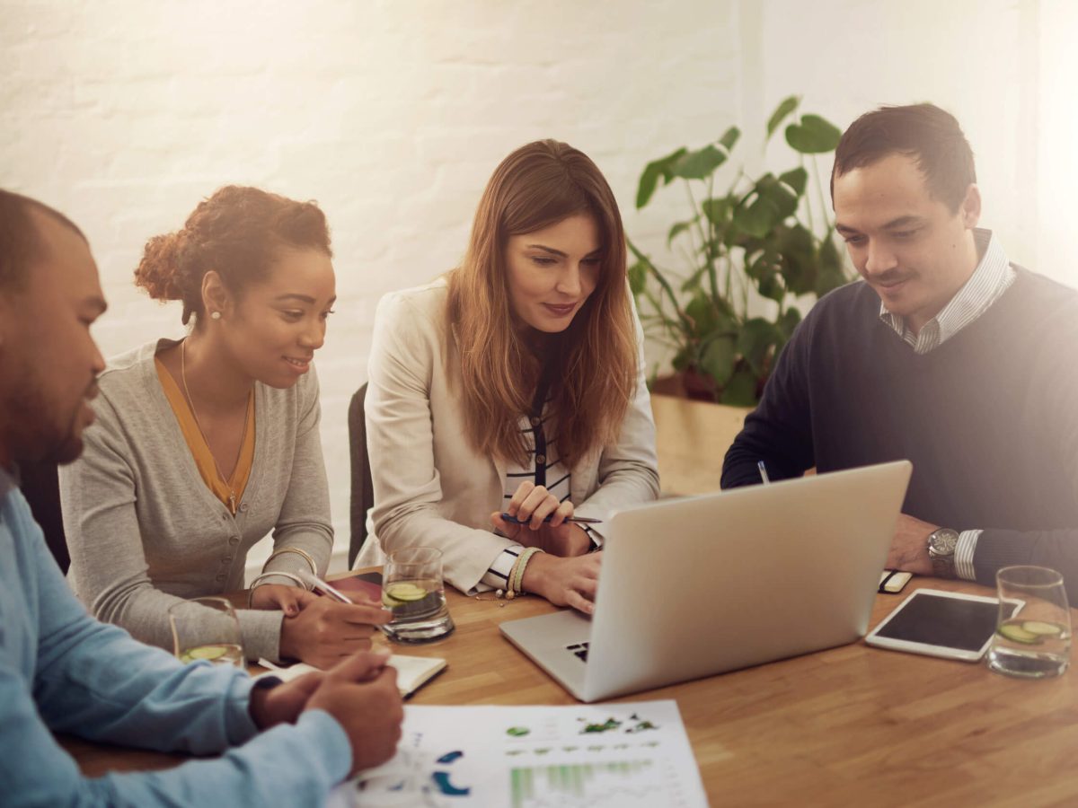 Group of colleagues in a meeting at the office