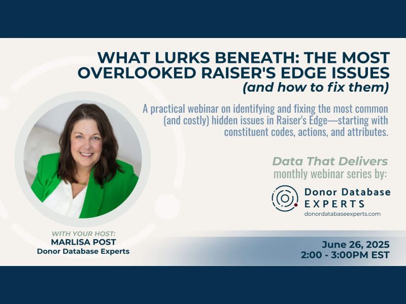 What Lurks Beneath: The Most Overlooked Raiser's Edge Issues (and how to fix them)