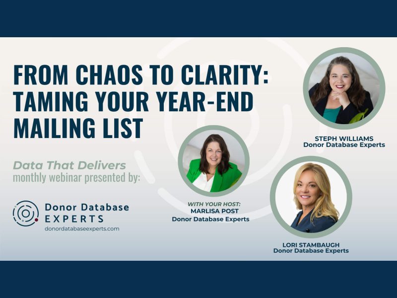 Webinar: Taming Your Year-End Mailing List