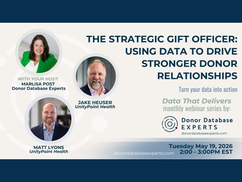Webinar: Using Data to Drive Stronger Donor Relationships